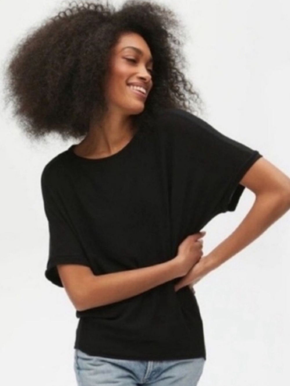 MICHAEL STARS Verna Dolman Sleeve Knit Top in Black New With Tags Size Medium - Picture 5 of 15